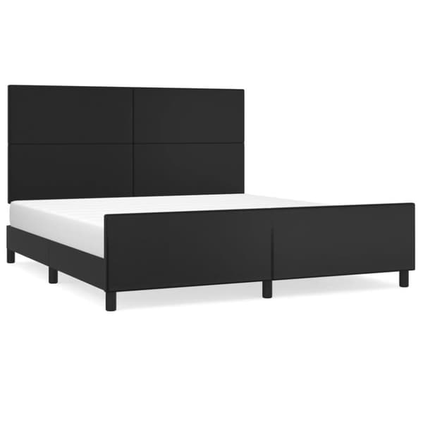 sengeramme med sengegavl 180x200 cm kunstlæder sort