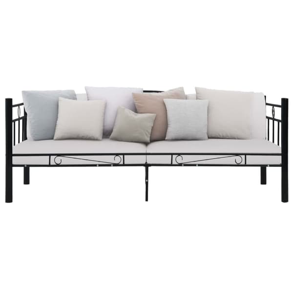 Ram till dagbädd svart metall 90x200 cm