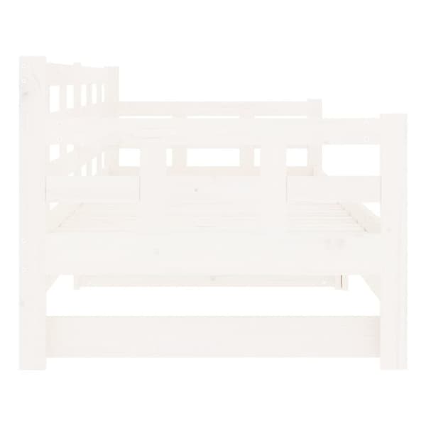 daybed med udtræk 2x(80x200) cm massivt fyrretræ hvid