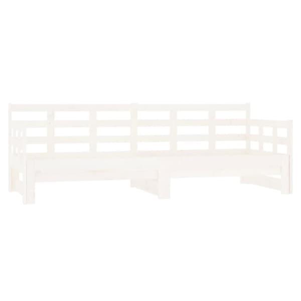 daybed med udtræk 2x(80x200) cm massivt fyrretræ hvid