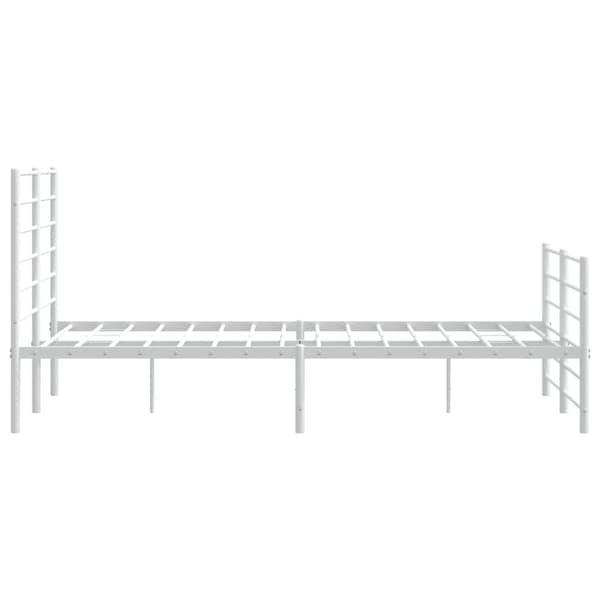 sengeramme med sengegavl og fodgærde 140x190 cm metal hvid