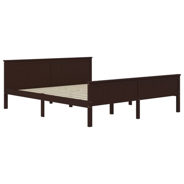 sengeramme 200x200 cm massivt fyrretræ mørkebrun
