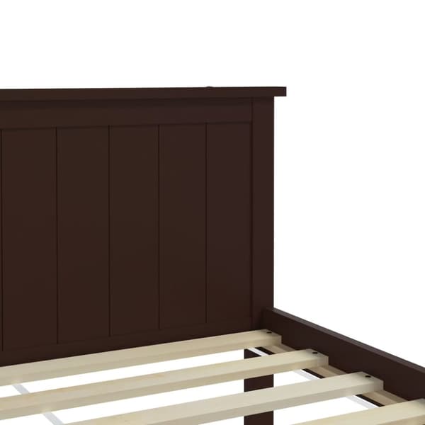 sengeramme 200x200 cm massivt fyrretræ mørkebrun