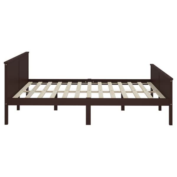 sengeramme 200x200 cm massivt fyrretræ mørkebrun