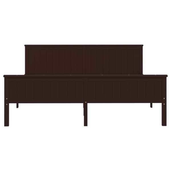 sengeramme 200x200 cm massivt fyrretræ mørkebrun