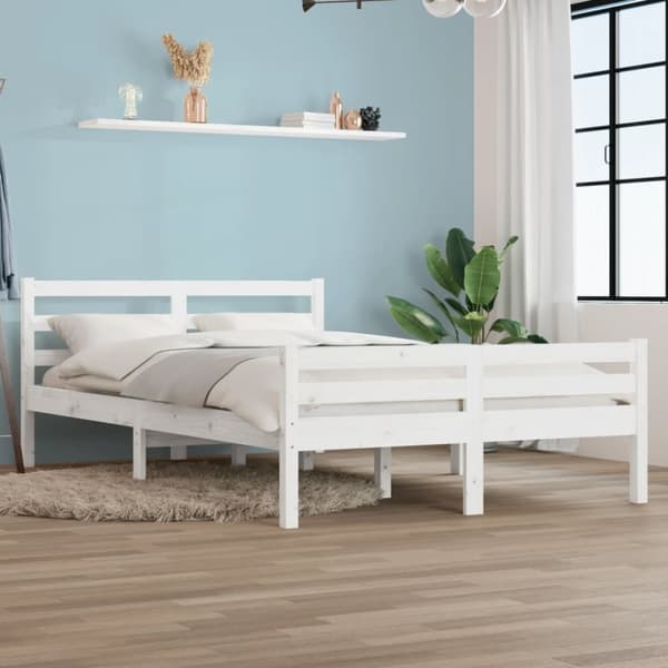 sengeramme 160x200 cm massivt træ hvid