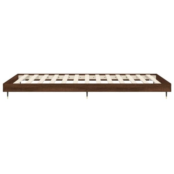 Sängram utan madrass brun ek 90x190 cm konstruerad trä