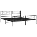 Miniatyrbillede 4 af 9: sengeramme med sengegavl og fodgærde 180x200 cm metal sort