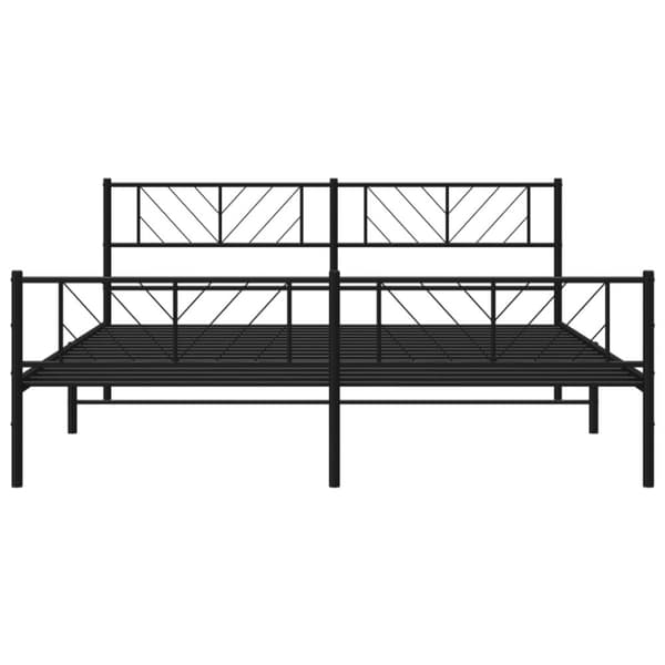 sengeramme med sengegavl og fodgærde 180x200 cm metal sort