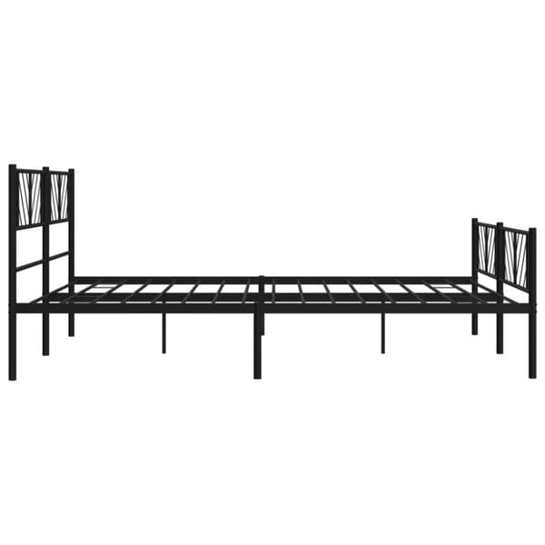 sengeramme med sengegavl og fodgærde 180x200 cm metal sort