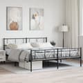 Miniatyrbillede 1 af 9: sengeramme med sengegavl og fodgærde 180x200 cm metal sort