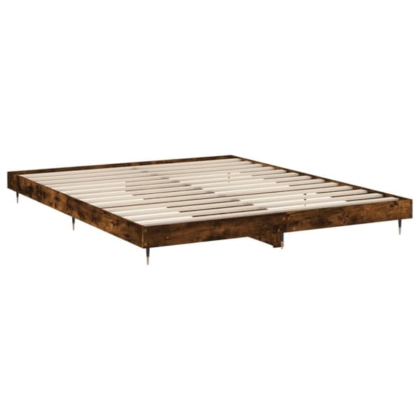 Sängram rökfärgad ek 200x200 cm konstruerat trä