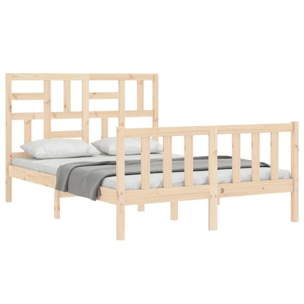 sengeramme med sengegavl 120x200 cm massivt træ hvid