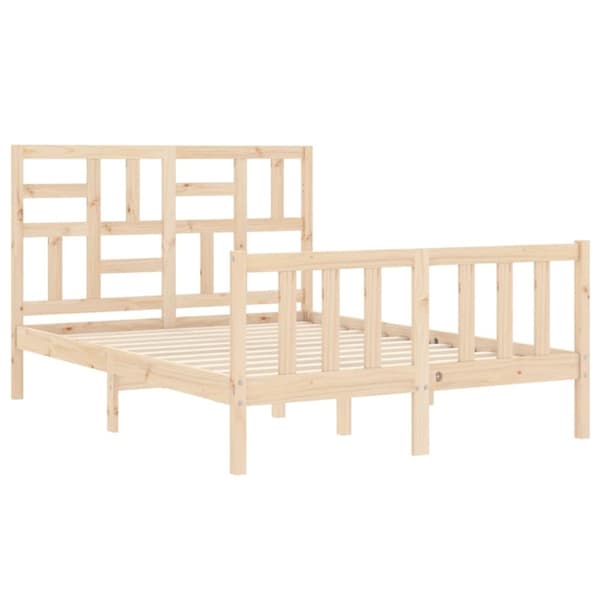 sengeramme med sengegavl 120x200 cm massivt træ hvid