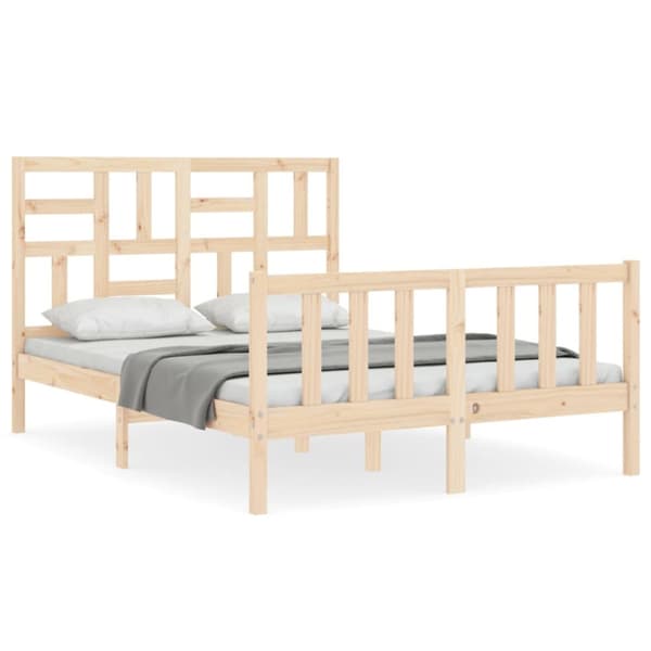 sengeramme med sengegavl 120x200 cm massivt træ hvid