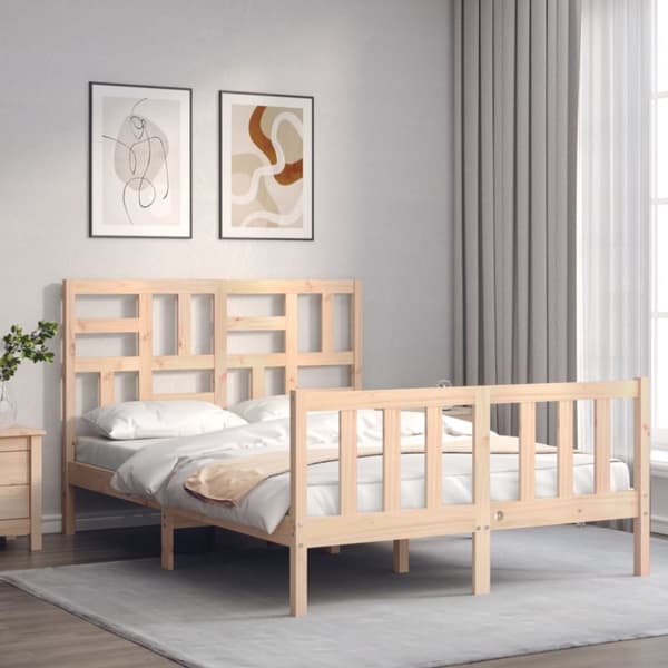 sengeramme med sengegavl 120x200 cm massivt træ hvid