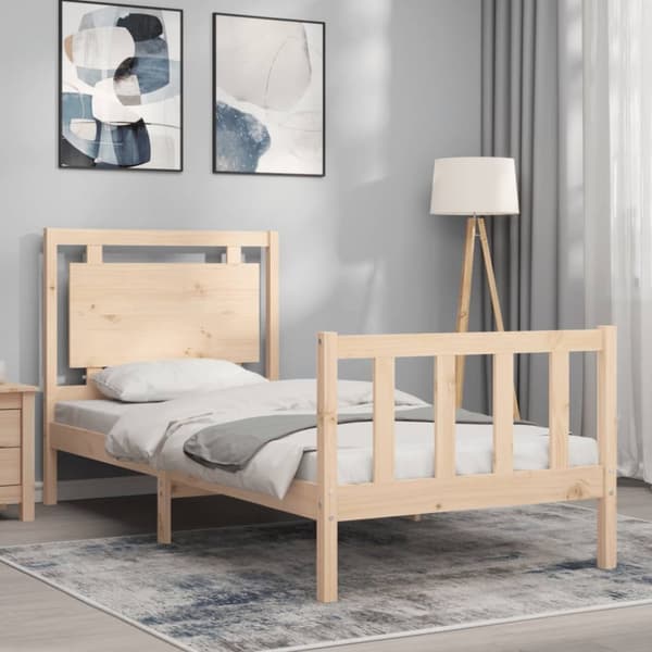 Sängynrunko päädyllä Small Single täysi puu