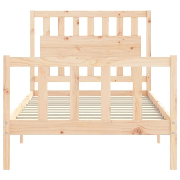 sengeramme med sengegavl 100x200 cm massivt træ