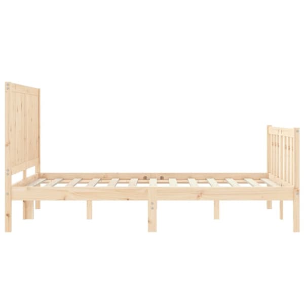 sengeramme med sengegavl 140x190 cm massivt træ