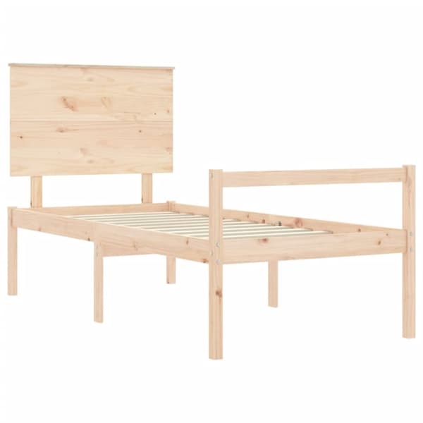 seniorseng med sengegavl 100x200 cm massivt træ