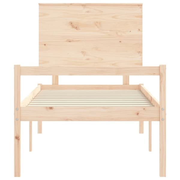 seniorseng med sengegavl 100x200 cm massivt træ