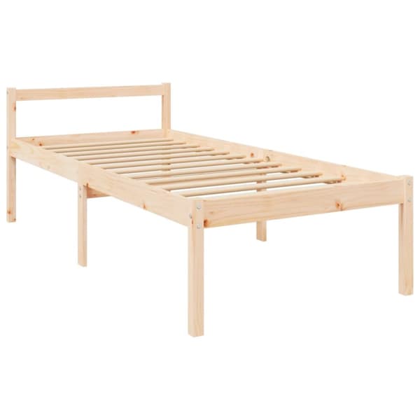 seniorseng med sengegavl 100x200 cm massivt træ