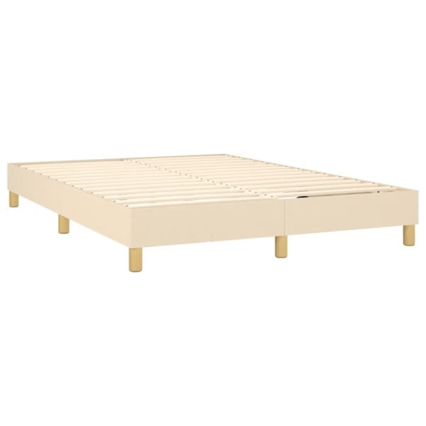 kontinentalseng med madras 140x190 cm stof cremefarvet
