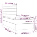 Miniatyrbillede 6 af 6: kontinentalseng med madras 100x200 cm stof sort