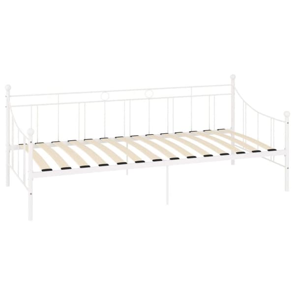 Ram till dagbädd vit metall 90x200 cm