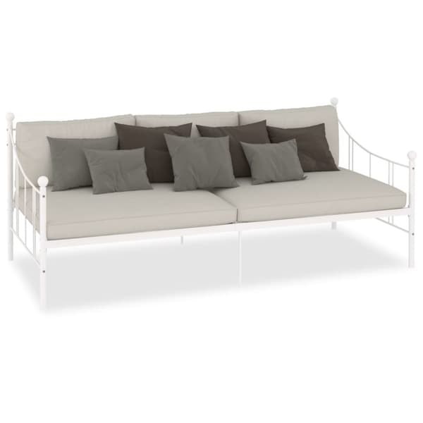 Ram till dagbädd vit metall 90x200 cm