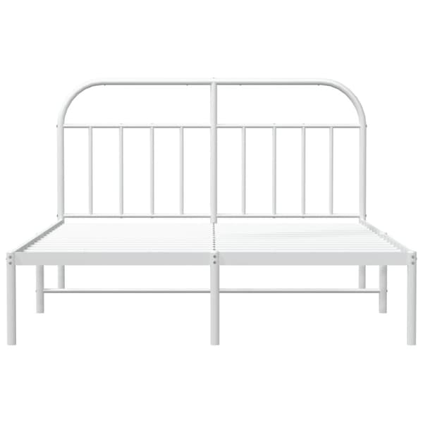 sengeramme med sengegavl 140x190 cm metal hvid