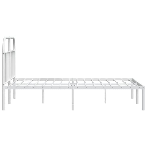 sengeramme med sengegavl 140x190 cm metal hvid
