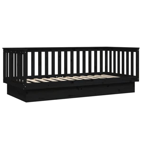 daybed 80x200 cm massivt fyrretræ sort