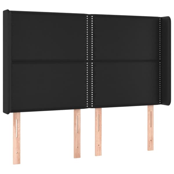 kontinentalseng med LED-lys 140x200 cm kunstlæder sort