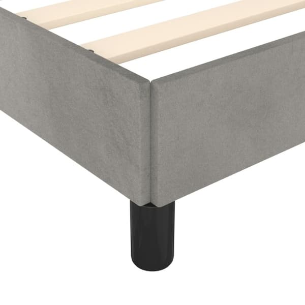 sengeramme med sengegavl 90x190 cm fløjl lysegrå