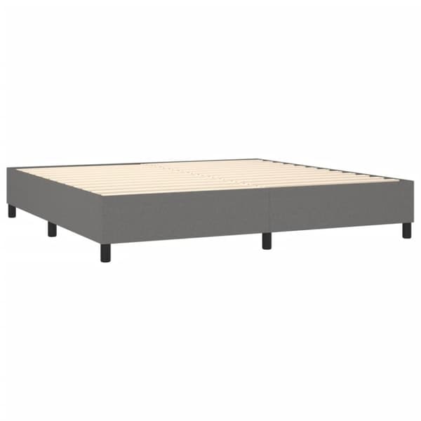 kontinentalseng med madras 200x200 cm stof mørkegrå