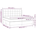 Miniatyrbillede 7 af 7: kontinentalseng med madras 200x200 cm stof mørkegrå