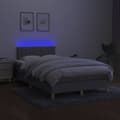 Miniatyrbillede 3 af 8: kontinentalseng med LED-lys 120x200 cm stof lysegrå