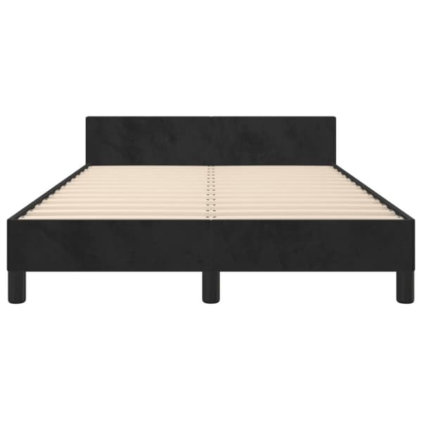 sengeramme med sengegavl 120x200 cm fløjl sort