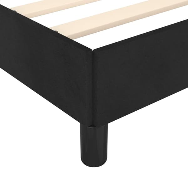 sengeramme med sengegavl 120x200 cm fløjl sort