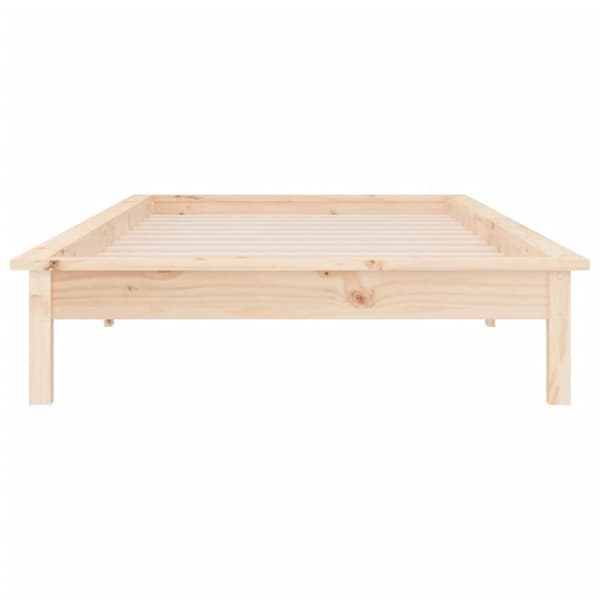 sengeramme med LED-lys 90x200 cm massivt træ