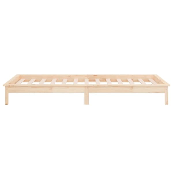 sengeramme med LED-lys 90x200 cm massivt træ