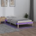 Miniatyrbillede 1 af 10: sengeramme med LED-lys 90x200 cm massivt træ