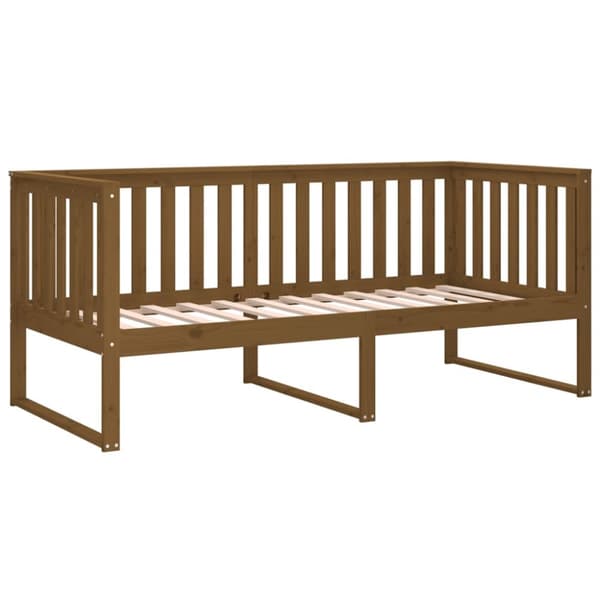 daybed 100x200 cm massivt fyrretræ gyldenbrun