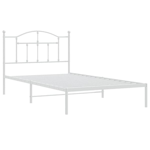 sengeramme med sengegavl 107x203 cm metal hvid