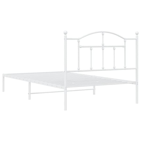 sengeramme med sengegavl 107x203 cm metal hvid
