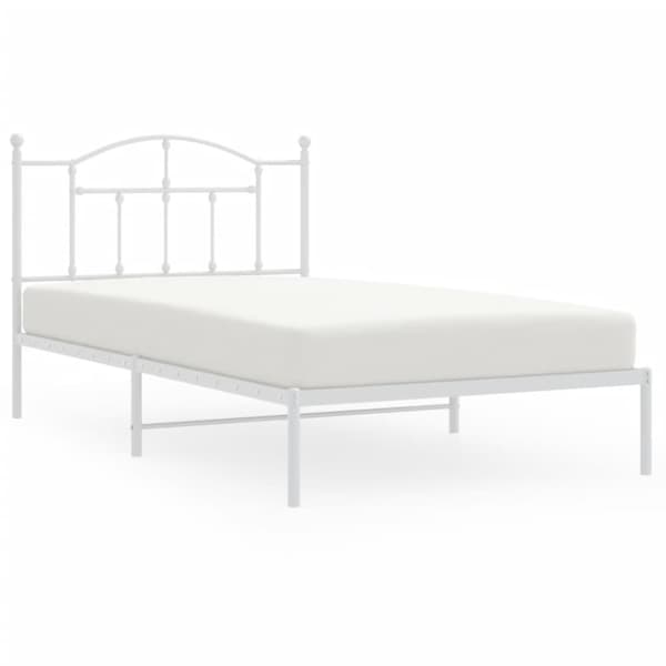 sengeramme med sengegavl 107x203 cm metal hvid