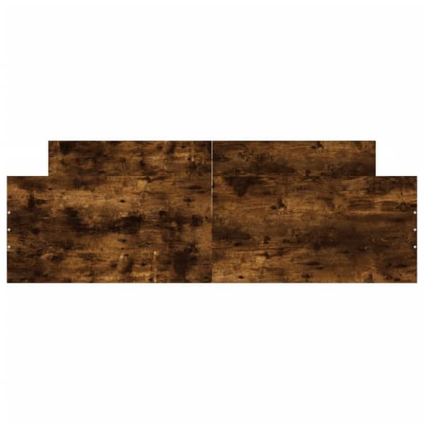 Sängram med huvudgavel och fotgavel rökfärgad ek 140x200 cm