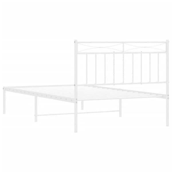 sengeramme med sengegavl 100x200 cm metal hvid