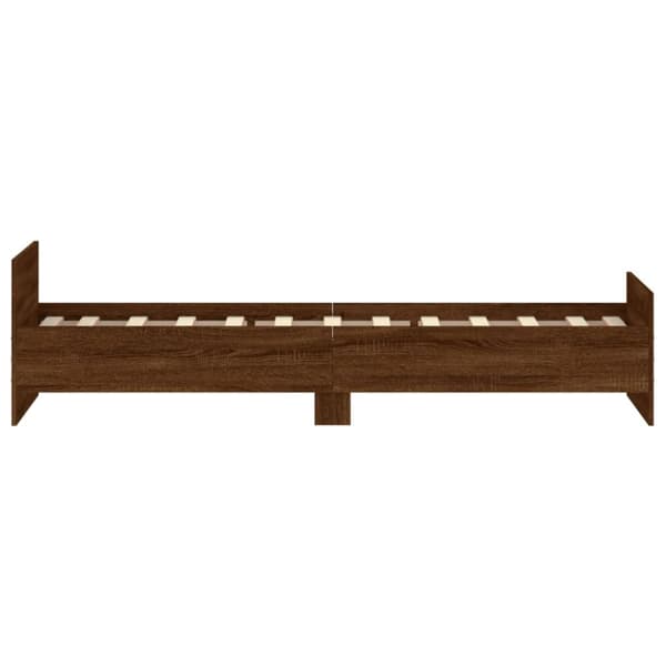 sengeramme 75x190 cm uden madras konstrueret træ brunt eg